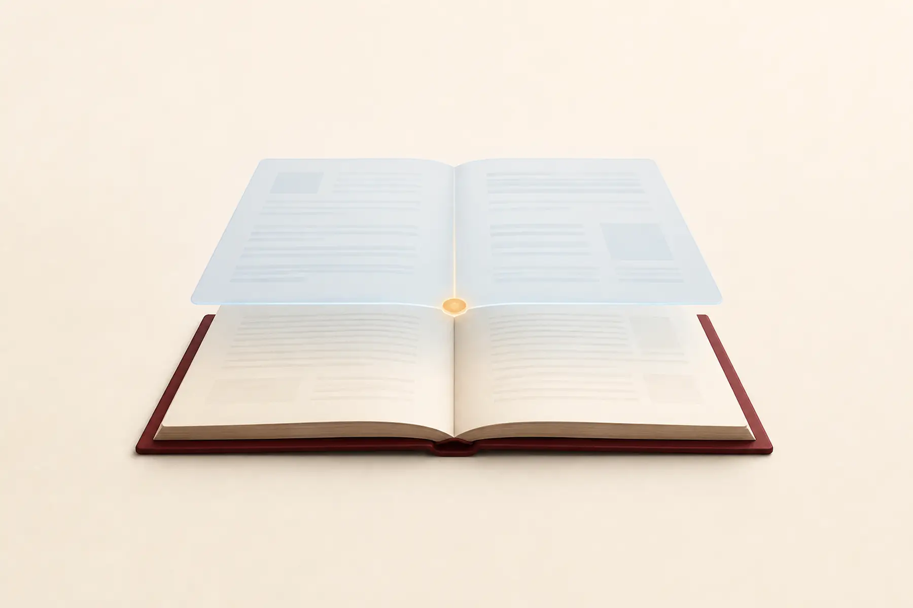 A translucent blue analytical layer rests above an open red judicial file.